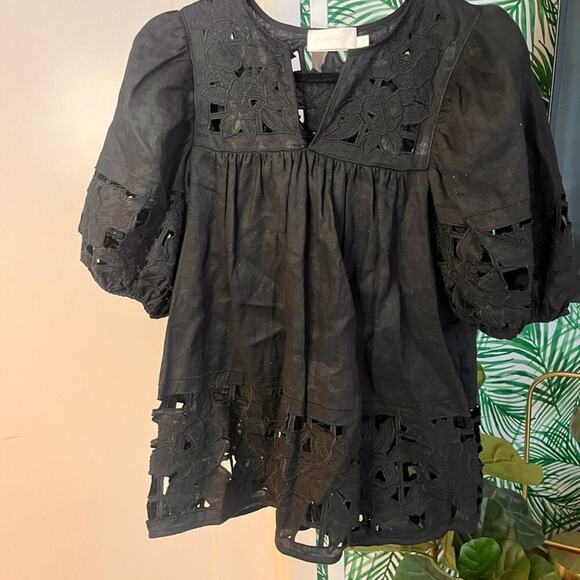 Zimmermann Juno Embroidered Balloon Sleeve Blouse - Picture 7 of 12